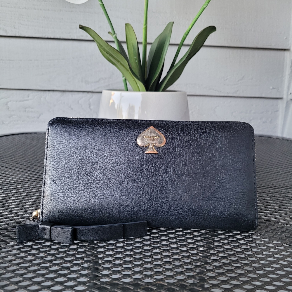 Kate Spade Black Pebble Leather Wallet